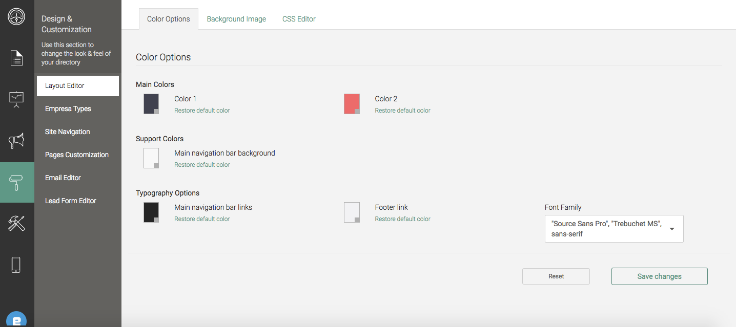 Color Scheme interface